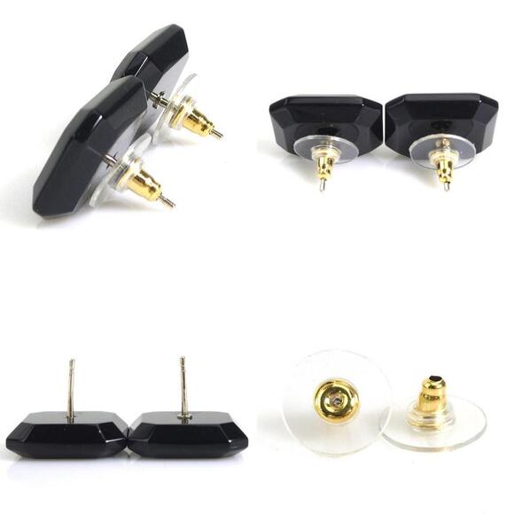 CHANEL Black Logo Earrings - Picture 4 of 5